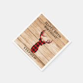 鹿素朴ハンターテーマ60th誕生日パーティー スタンダードカクテルナプキン (角)