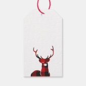 鹿素朴バッファロープレイドスクリプトメリークリスマス ギフトタグ (裏面)