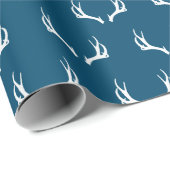 鹿素朴ファームハウスネイビーアントラー ラッピングペーパー (ロールコーナー)