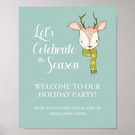 鹿素朴ホリデーパーティーウェルカム ポスター (正面)