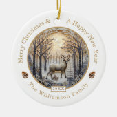 鹿素朴メリークリスマスカスタム セラミックオーナメント (正面)