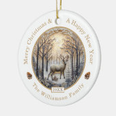 鹿素朴メリークリスマスカスタム セラミックオーナメント (左)