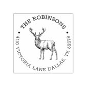 鹿素朴ラウンドファミリー差出人住所 ラバースタンプ (インプリント)