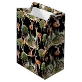鹿素朴休日クリスマス ミディアムペーパーバッグ (正面アングル)