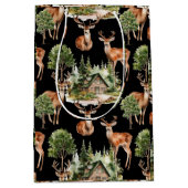 鹿素朴休日クリスマス ミディアムペーパーバッグ (正面)