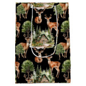 鹿素朴休日クリスマス ミディアムペーパーバッグ (裏面)