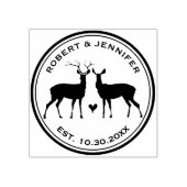 鹿素朴円の結婚ゴム印 ラバースタンプ (インプリント)