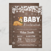 鹿素朴冬ベビーシャワー招待状 招待状 (正面/裏面)