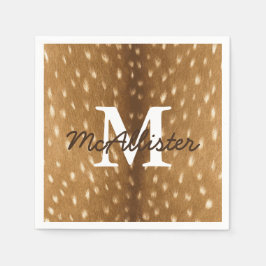 鹿素朴子鹿のパーソナライズされた隠れ スタンダードカクテルナプキン