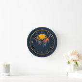 鹿素朴山壁時計 ラウンド壁時計 (ホーム)