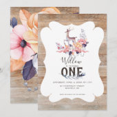 鹿素朴春誕生日 招待状 (正面/裏面)