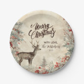 鹿素朴松ベリークリスマスパーティー ペーパープレート (正面)