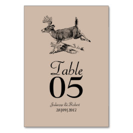 鹿素朴林の結婚テーブルカード テーブルナンバー