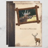 鹿素朴狩りジャーナルヴィンテージスクラップブックカード (正面/裏面)