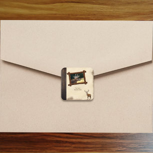 鹿素朴狩りジャーナルヴィンテージスクラップブック スクエアシール