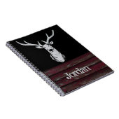 鹿素朴狩りバック名〔雄ジカの〕枝角 ノートブック (右側)