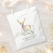 鹿素朴結婚式の引き出物バッグ フェイバーバッグ (クリップ留めされた状態)