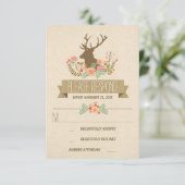 鹿素朴結婚式RSVPカード 出欠カード (スタンド正面)