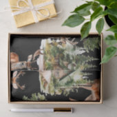 鹿素朴野生動物の水の色ホリデークリスマス 薄葉紙 (ギフト)