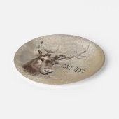 鹿素朴頭カントリー結婚式パーティー ペーパープレート (アングル)