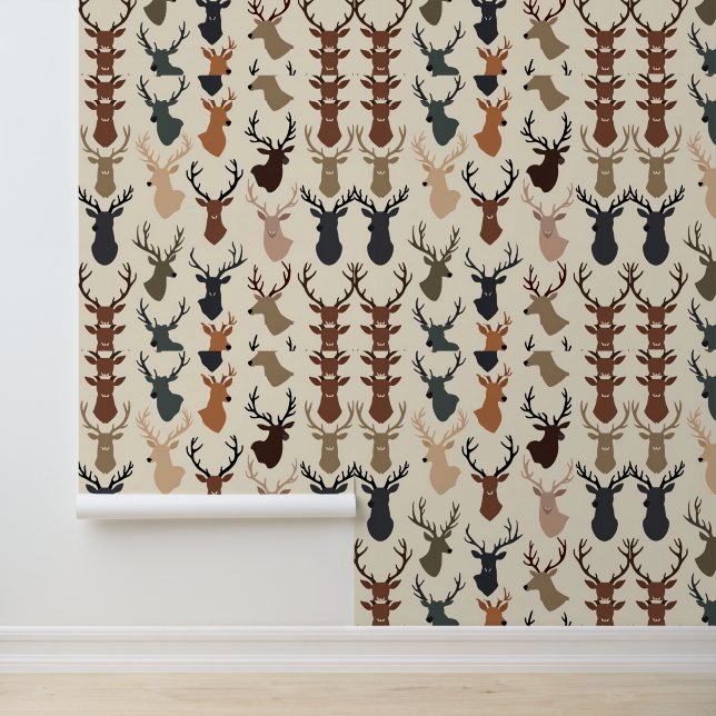 鹿素朴頭パターン | ウッドラモダンンド 壁紙 (アプリケーション)