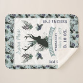 鹿素朴頭ブルーベビーガール誕生レコード統計 シェルパブランケット (正面(横))