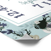 鹿素朴頭ブルーベビーガール誕生レコード統計 ポスター (角)