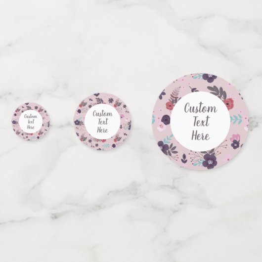 鹿素朴頭マウヴフローラガールベイビーシャワー コンフェッティ (裏面)