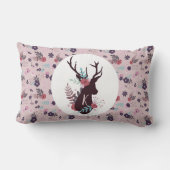 鹿素朴頭マウヴフローラモノグラムイニシャル ランバークッション (裏面)