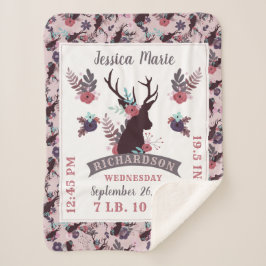 鹿素朴頭新生児女子誕生レコードの状態 シェルパブランケット