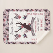 鹿素朴頭新生児女子誕生レコードの状態 シェルパブランケット (正面(横))