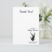 鹿素朴頭青フローラベビーガールありがとう サンキューカード (スタンド正面)