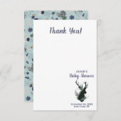 鹿素朴頭青フローラベビーガールありがとう サンキューカード (正面/裏面)