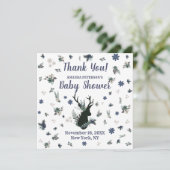 鹿素朴頭青フローラ赤ちゃんシャワーありがとう サンキューカード (スタンド正面)