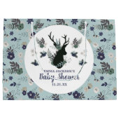 鹿素朴頭青フローラ赤モダンちゃんシャワー ラージペーパーバッグ (裏面)