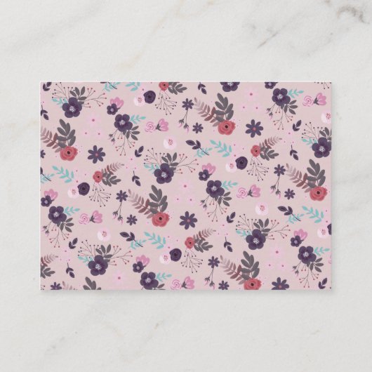 鹿素朴頭Mauve女の子ベビーシャワーレジストリ エンクロージャーカード (裏面)