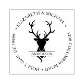 鹿素朴鹿スタグヘッド〔雄ジカの〕枝角 |モノグラム ラバースタンプ (インプリント)
