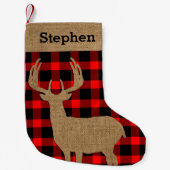 鹿素朴 スモールクリスマスストッキング (正面)