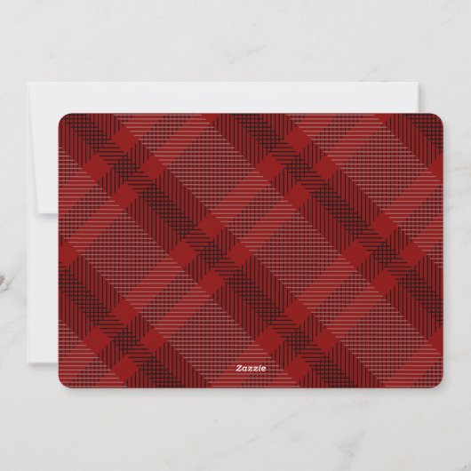 鹿素朴 | 格子模様の休日の写真カード シーズンカード (裏面)