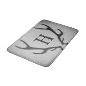 鹿素朴〔雄ジカの〕枝角グレイフェイクバーラップカントリーシック バスマット (アングル)