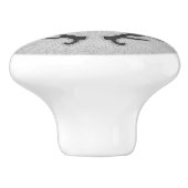 鹿素朴〔雄ジカの〕枝角グレイフェイクバーラップテクスチャ セラミックノブ (側面)