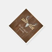 鹿素朴〔雄ジカの〕枝角スカル結婚の狩りは終わった スタンダードカクテルナプキン (角)