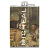 鹿素朴〔雄ジカの〕枝角フパーソナライズされたラスコ フラスク (裏面)