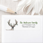 鹿素朴〔雄ジカの〕枝角差出人住所ラベル ラベル (インサイチュ)