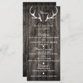 鹿素朴〔雄ジカの〕枝角&彫刻ハートのメ結婚ニュー メニュー (正面/裏面)