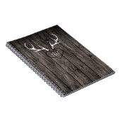 鹿素朴〔雄ジカの〕枝角&彫刻ハート結婚ズ ノートブック (右側)