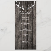 鹿素朴〔雄ジカの〕枝角&彫刻ハート結婚式 プログラム (裏面)