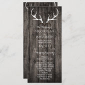 鹿素朴〔雄ジカの〕枝角&彫刻ハート結婚式 プログラム (正面/裏面)