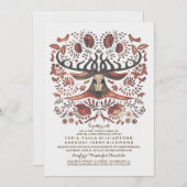 鹿結婚式招待状と森林動物 招待状 (正面/裏面)