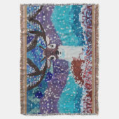 鹿絵画病 スローブランケット (正面縦)